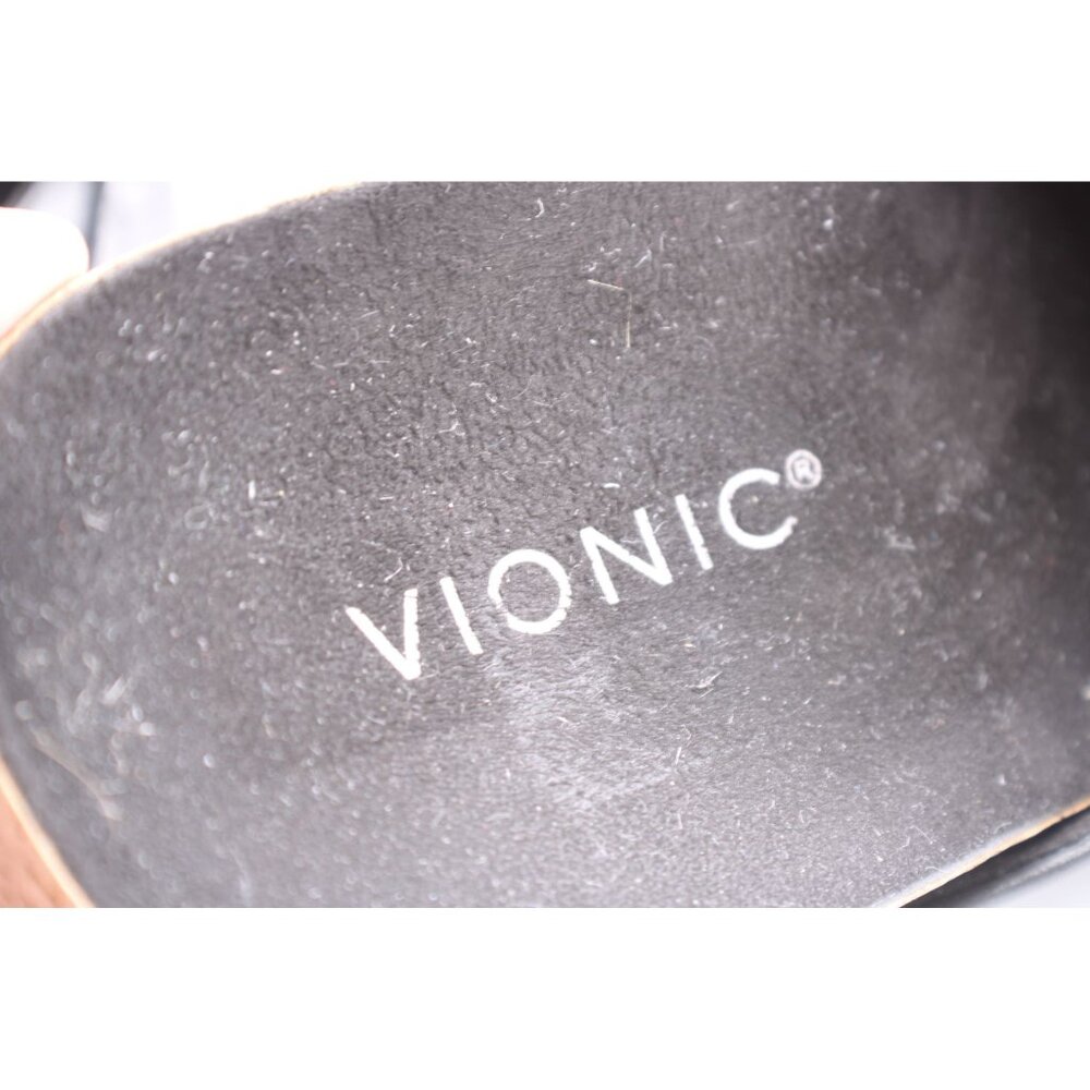 Vionic Georgie Womens Size 9 Black Leather Slip-On Mules W/ Chain Accent - Picture 4 of 9